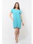 Kadın Aerobin Kumaş Yazlık Elbise Turkuaz Rengi 2