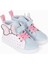 Pembe Puantiye Desenli Kurdele Detaylı Cırt Cırtlı Lastikli Açık Mavi Kız Çocuk Günlük Sneaker Spor AYAKKABI-S-1005 2