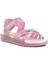 Arz 1222-P Pembe Simli Kız Çocuk Sandalet 3