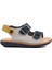 Şng 4172-P Lacivert Nubuk-Sarı-Krem Erkek Çocuk Sandalet 2