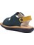 Şng 4172-P Lacivert Nubuk-Sarı-Krem Erkek Çocuk Sandalet 4