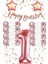 Rose Gold Konsepti 1 Yaş Doğum Günü Seti Rakam ve Yıldız Folyo Balon Banner ve 24 Adet Balon ve Pul 2