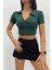 Kadın Polo Yaka Crop Bluz 1