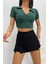 Kadın Polo Yaka Crop Bluz 3