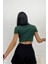 Kadın Polo Yaka Crop Bluz 5