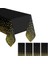 4 Adet Tek Kullanımlık Masa Örtüsü 137 x 274 cm (Siyah ve Altın) (Yurt Dışından) 1
