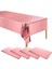 Set 4'lü Masa Örtüsü Metalik Pembe Altın 137X274 cm (Yurt Dışından) 1