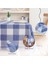 Masa Örtüsü 140X140CM Pvc Mavi Izgara (Yurt Dışından) 2
