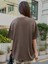 Kadın Kahverengi The Discover Baskılı Oversize Tişört 2