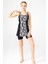 3382 Siyah Yeni Askılı Şortlu Yüzücü Mayo 1