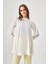 Piliseli Parçalı Ekru Tunik 3