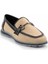 Bej Siyah Hasır Kadın Loafer Ayakkabı K01225092628 2