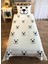 Köpek Desen Baskılı 140X220 cm Dekoratif Yatak Örtüsü Beyaz 1