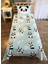 Panda Desen Baskılı 140X220 cm Dekoratif Yatak Örtüsü Mavi 1