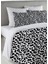 Siyah Leopar Desen Baskılı Çift Kişilik 200X220 cm Nevresim Takımı - Beyaz 1