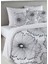 Siyah Çiçek Desen Baskılı Çift Kişilik 200X220 cm Nevresim Takımı - Beyaz 1
