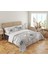 Siyah Çiçek Desen Baskılı Çift Kişilik 200X220 cm Nevresim Takımı - Beyaz 2