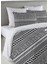 Siyah Etnik Desen Baskılı Çift Kişilik 200X220 cm Nevresim Takımı - Beyaz 1