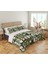 Yeşil Yaprak Desen Baskılı Çift Kişilik 200X220 cm 2 Adet 50X70CM Nevresim Takımı - Beyaz 2