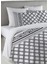 Geometrik Siyah Desen Baskılı Çift Kişilik 200X220 cm Nevresim Takımı - Beyaz 1