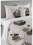 Geometrik Saksı Desen Baskılı Çift Kişilik 200X220 cm Nevresim Takımı - Kahverengi 1