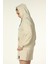 Kadın Kapüşonlu Fermuarlı Oversize Kalıp Sweatshirt Bej 5