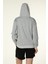 Kadın Kapüşonlu Fermuarlı Oversize Kalıp Sweatshirt Kırçıllı Gri Melanj 5