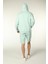 Erkek Kapüşonlu Fermuarlı Oversize Kalıp Sweatshirt Su Yeşili 5