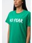Yeşil Bisiklet Yaka Kısa Kollu Baskılı Penye Kadın T-shirt W50068 2