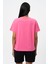 Fuşya Bisiklet Yaka Kısa Kollu Baskılı Penye Kadın T-shirt W50068 3