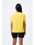 Sarı Bisiklet Yaka Kısa Kollu Baskılı Penye Kadın T-shirt W50064 3