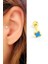 Opal Taşlı 925 Ayar Gümüş Üzerine Altın Kaplama Yonca Tragus Piercing 1