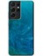 Samsung Galaxy S21 Ultra Kılıf Hd Desen Baskılı Arka Kapak + Temperli Cam - Mavi Aura 1