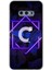 Samsung Galaxy S10E Kılıf Hd Desen Baskılı Arka Kapak + Temperli Cam - Dark Neon Yaprak C Harfi 1