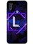 Samsung Galaxy A11 Kılıf Hd Desen Baskılı Arka Kapak + Temperli Cam - Dark Neon Yaprak L Harfi 1