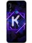 Huawei P Smart Z Kılıf Hd Desen Baskılı Arka Kapak + Temperli Cam - Dark Neon Yaprak K Harfi 1