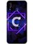 Samsung Galaxy M10S Kılıf Hd Desen Baskılı Arka Kapak + Temperli Cam - Dark Neon Yaprak C Harfi 1