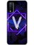 Vivo Y11S Kılıf Hd Desen Baskılı Arka Kapak - Dark Neon Yaprak V Harfi 1