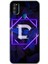 Samsung Galaxy M30S Kılıf Hd Desen Baskılı Arka Kapak + Temperli Cam - Dark Neon Yaprak D Harfi 1