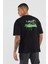 Lost Realitx Baskılı Oversize Siyah Tshirt 2