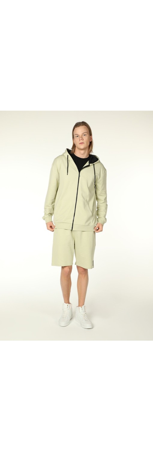 Defy's Arda Erkek %100 Pamuk 2 İplik Şardonsuz Oversize Kapüşonlu Fermuarlı Siyah Sweatshirt görsel 3