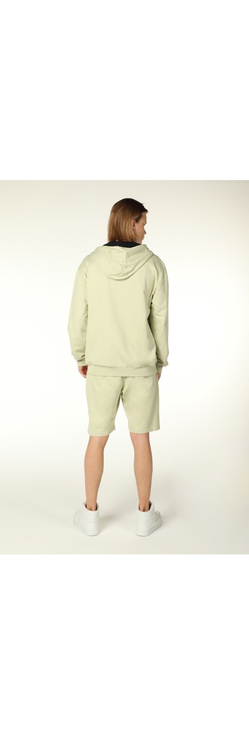 Defy's Arda Erkek %100 Pamuk 2 İplik Şardonsuz Oversize Kapüşonlu Fermuarlı Siyah Sweatshirt görsel 5