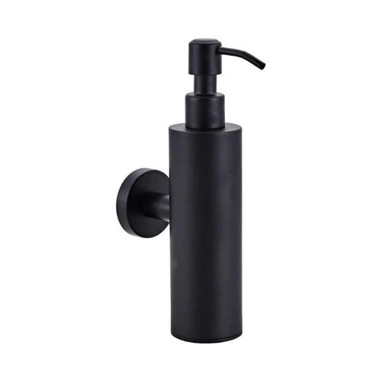 Xhltd 200 ml Duvara Monte Duş Şişesi Pompası Paslanmaz Çelik Şampuan Dağıtıcı Siyah | Sıvı Sabunluk Dispenseri (Duvara Monte Yuvarlak) (Yurt Dışından)