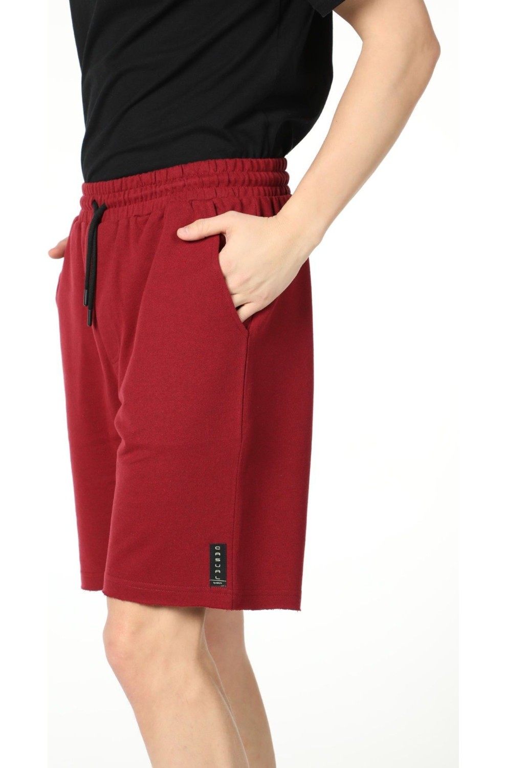 Defy's Erkek Paça Ve Etiket Detaylı Cepli Regular Fit Şort Siyah görsel 3