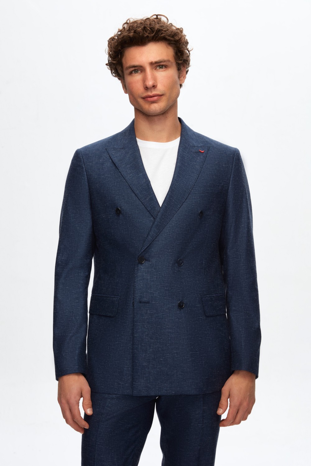 D'S Damat Slim Fit Lacivert Armürlü Takım Elbise 0HF05YS04588M görsel 2