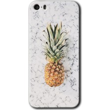 MRC İletişim iPhone 5s Kılıf Hd Desen Baskılı Arka Kapak + Temperli Cam - Ananas