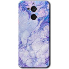 MRC İletişim General Mobile Gm 8 Kılıf Hd Desen Baskılı Arka Kapak + Temperli Cam - Spots Lilac