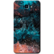 MRC İletişim Samsung Galaxy J7 Prime 2 Kılıf Hd Desen Baskılı Arka Kapak + Temperli Cam - Liquid Colorfull