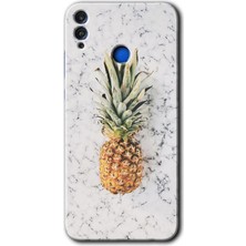 MRC İletişim Honor 8x Kılıf Hd Desen Baskılı Arka Kapak + Temperli Cam - Ananas