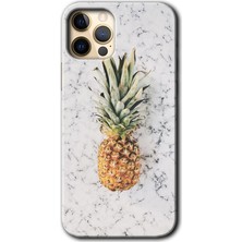 MRC İletişim iPhone 11 Pro Max Kılıf Hd Desen Baskılı Arka Kapak + Temperli Cam - Ananas